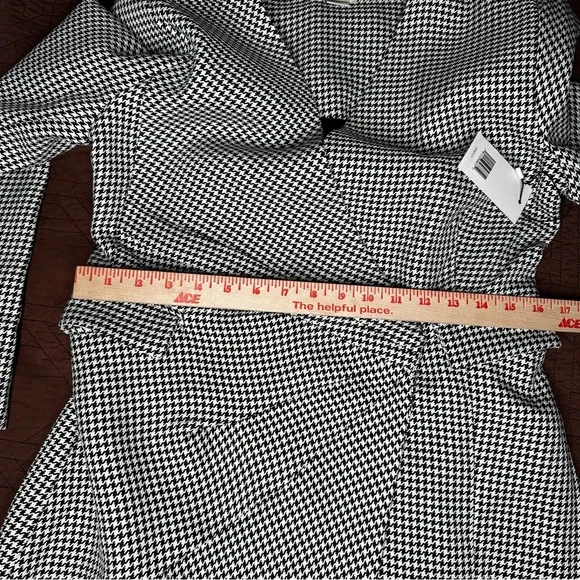 NWT Jason Wu Black And White Houndstooth Blazer Wrap Mini Dress Women’s Size L - Picture 3 of 12